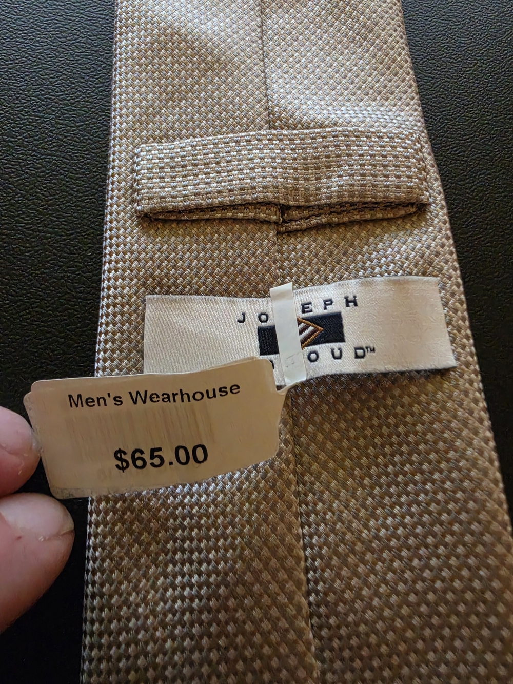 Joseph Abboud Men's Beige Textured Tie